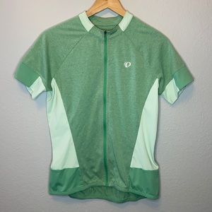 Pearl iZumi Green Full Zipper Cycling Jersey Large